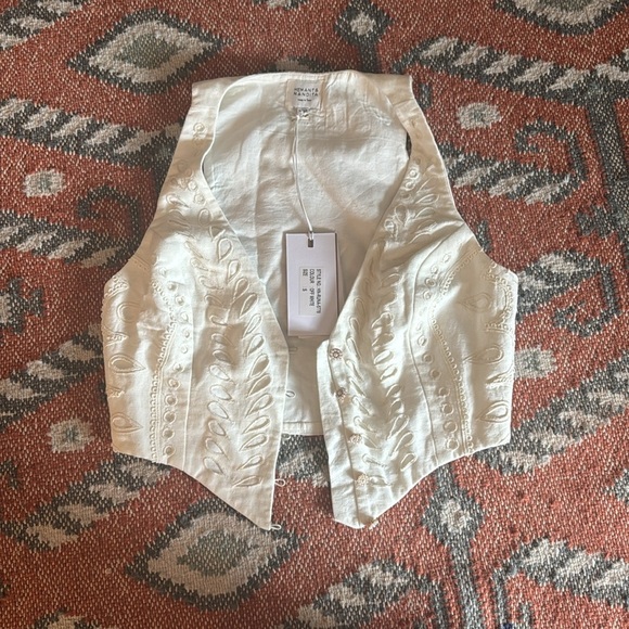 NWT HEMANT AND NANDITA Runa Waistcoat in Off White size small - Picture 6 of 8